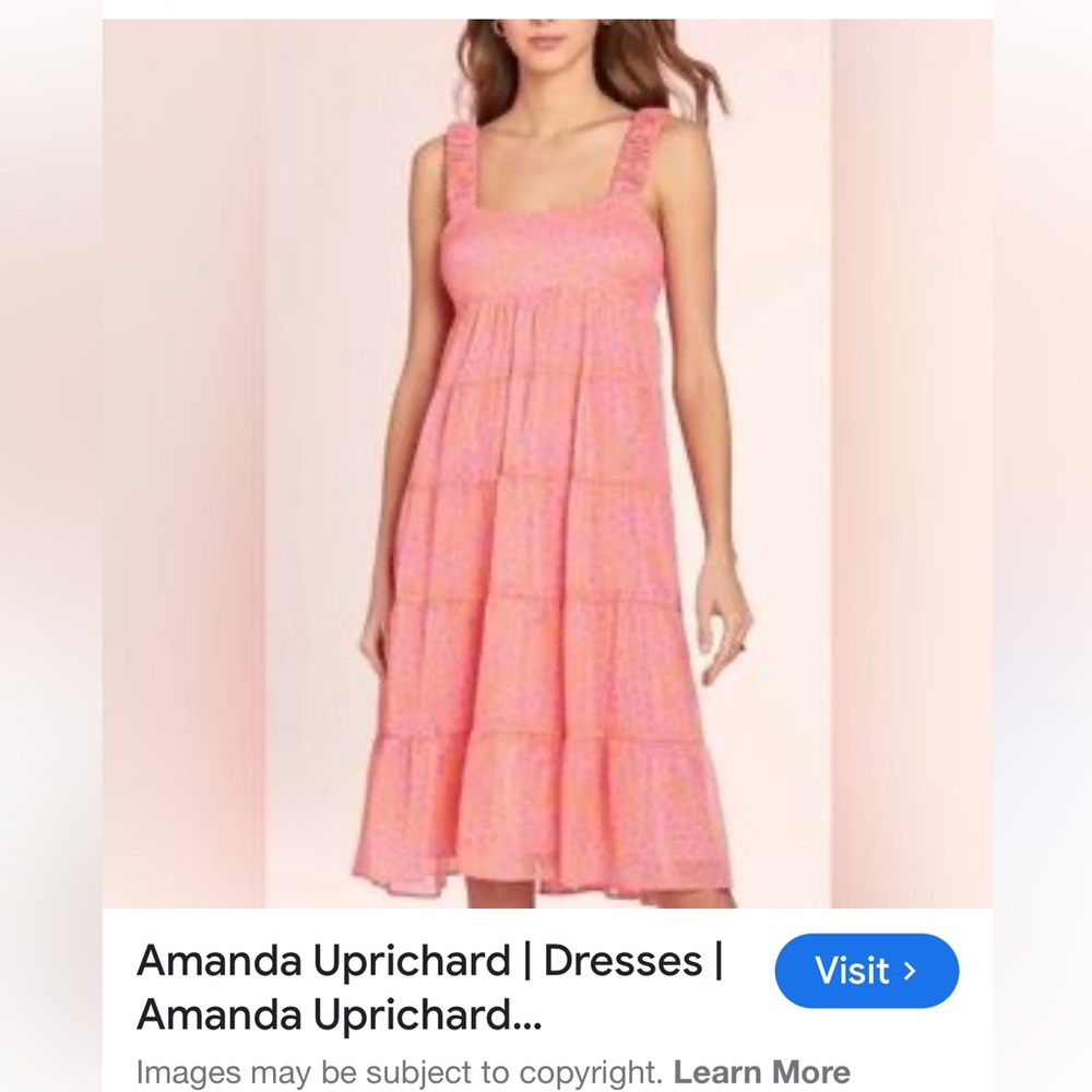 Amanda Uprichard dress Pink and Orange Nicolia Midi Dress BUBLE Dress XS NWT
